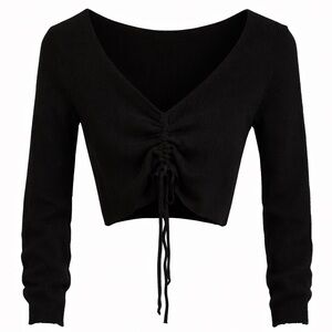 Kendall & Kylie Black V-Neck Sweater